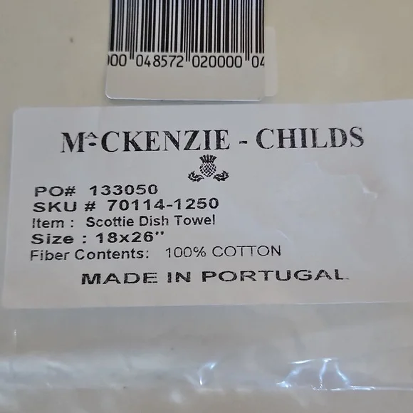 Two MacKenzie-Childs Holiday Dog Towels - Red and Green - Picture 2 of 3